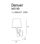 Kinkiety z abażurem - Maxlight Kinkiet Denver Chrom + Czarny Abażur W0190 - product 3