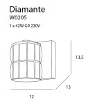 Kinkiety glamour - Maxlight Diamante Kinkiet W0205 - produkt 3