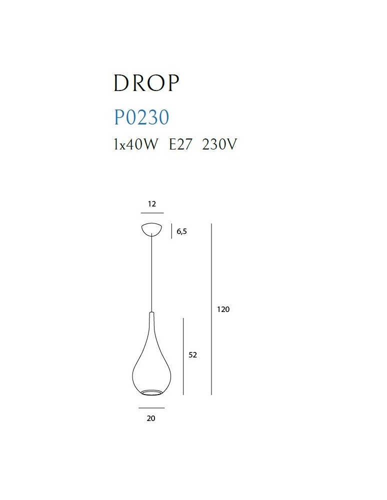 Lampy wiszące pojedyncze - Maxlight Drop Wisząca Chrom 20cm 1xE27 P0230 - produkt kolory-swiatla.pl 4