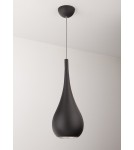Lampy wiszące pojedyncze - Maxlight Drop Wisząca Czarny 20cm 1xE27 P0233 - produkt 3