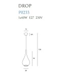 Lampy wiszące pojedyncze - Maxlight Drop Wisząca Czarny 20cm 1xE27 P0233 - produkt 5