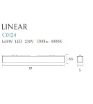 Lampy natynkowe belki - Maxlight Lampa Sufitowa Linear White 18W 4000K C0124 - produkt 5