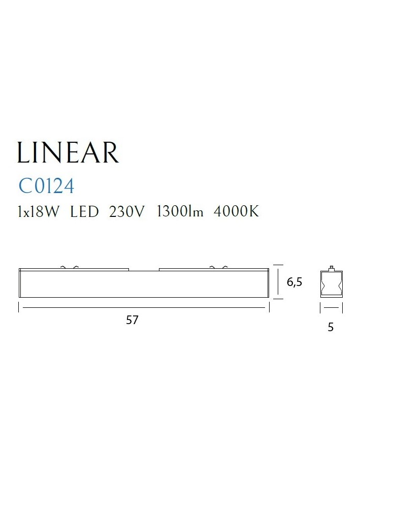 Maxlight Lampa Sufitowa Linear White 18W 4000K C0124