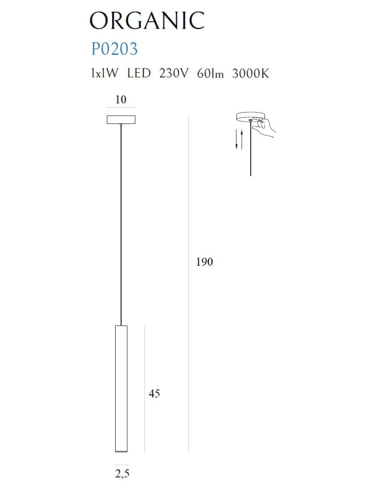 Maxlight Lampa Wisząca Organic I Czarna P0203