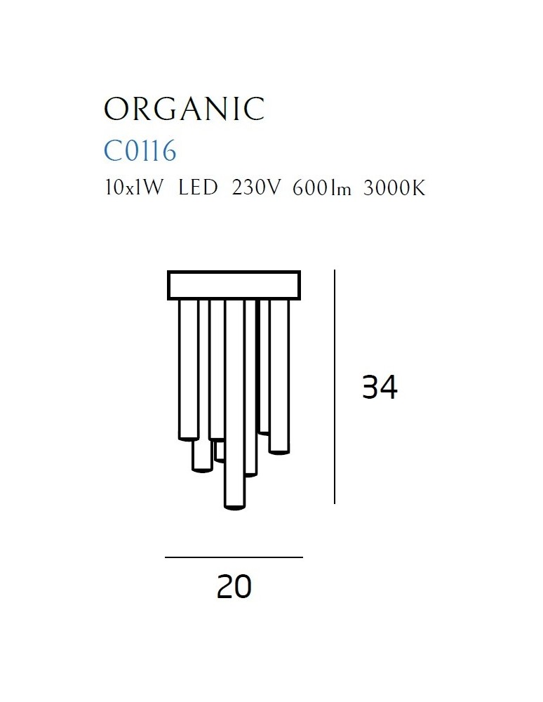 Lampy sufitowe nowoczesne - Maxlight Plafon Organic Miedź Mały C0116 - produkt kolory-swiatla.pl 2