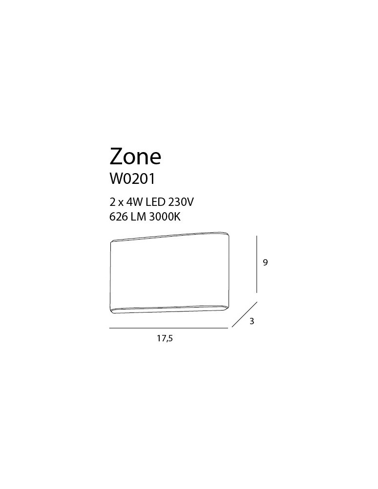 Maxlight Kinkiet Zone Duży IP44 W0201