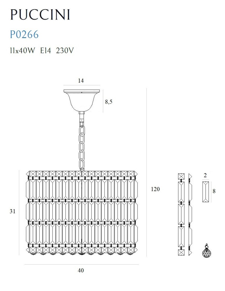 Maxlight Lampa Wisząca Puccini 40cm P0266