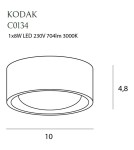 Lampy sufitowe - Maxlight Plafon Kodak I 8W C0134 - produkt 4