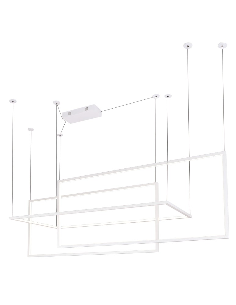 Lampy wiszące geometryczne - Maxlight Lampa Wisząca Geometric Biała P0272 - produkt kolory-swiatla.pl 1