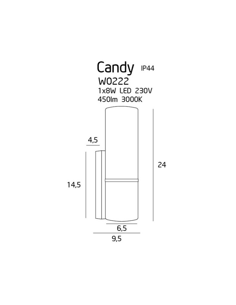 Kinkiety łazienkowe - Maxlight Kinkiet Candy IP44 W0222 - produkt kolory-swiatla.pl 5