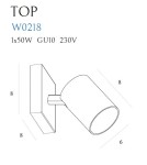Kinkiety regulowane - Maxlight Kinkiet Top1 Biały W0218 - product 2