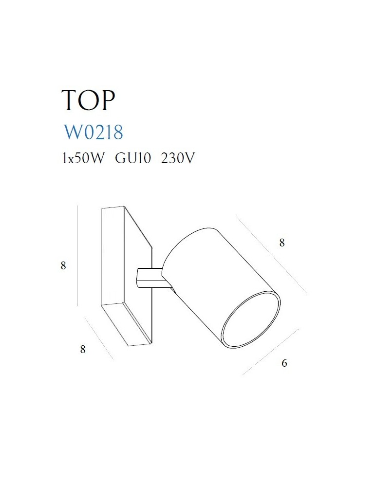 Kinkiety regulowane - Maxlight Kinkiet Top1 Biały W0218 - product kolory-swiatla.pl 2