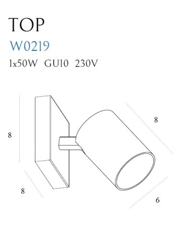 Maxlight Kinkiet Top1 Czarny W0219 - produkt 2