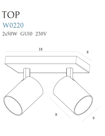 Maxlight Kinkiet Top2 Biały W0220 - produkt 2