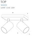 Kinkiety podwójne - Maxlight Kinkiet Top2 Czarny W0221 - product 2