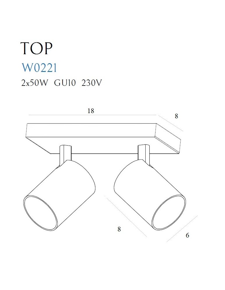 Kinkiety podwójne - Maxlight Kinkiet Top2 Czarny W0221 - product kolory-swiatla.pl 2