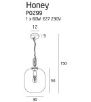Lampy wiszące szklane - Maxlight Lampa Wisząca Honey Amber P0299 - produkt 3
