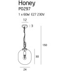 Lampy wiszące szklane - Maxlight Lampa Wisząca Honey Amber P0297 - produkt 3