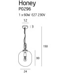 Lampy wiszące szklane - Maxlight Lampa Wisząca Honey Smoky P0296 - product 2
