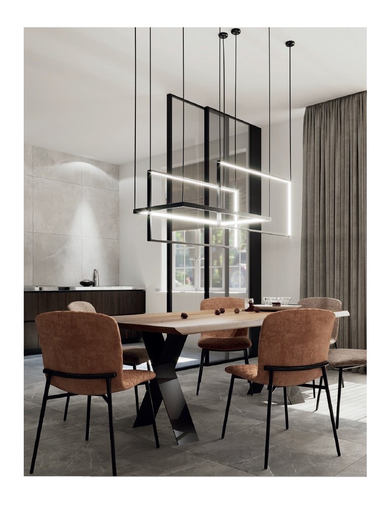 Maxlight Lampa Wisząca Geometric Czarna Ściemnialna P0271D