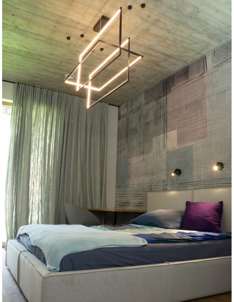 Maxlight Lampa Wisząca Geometric Czarna Ściemnialna P0271D