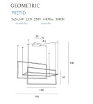 Lampy wiszące geometryczne - Maxlight Lampa Wisząca Geometric Czarna Ściemnialna P0271D - produkt 5