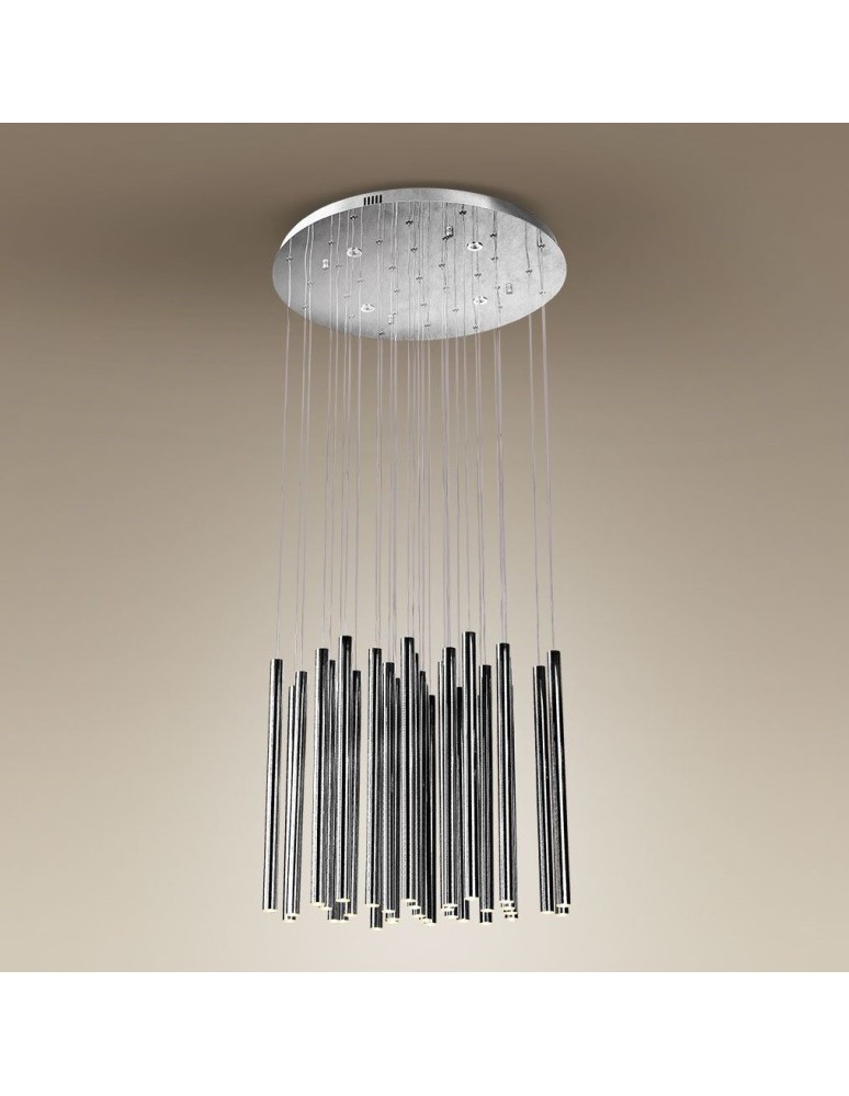 Maxlight Lampa Wisząca Organic 33X1 Chrom Ściemnialna P0175D