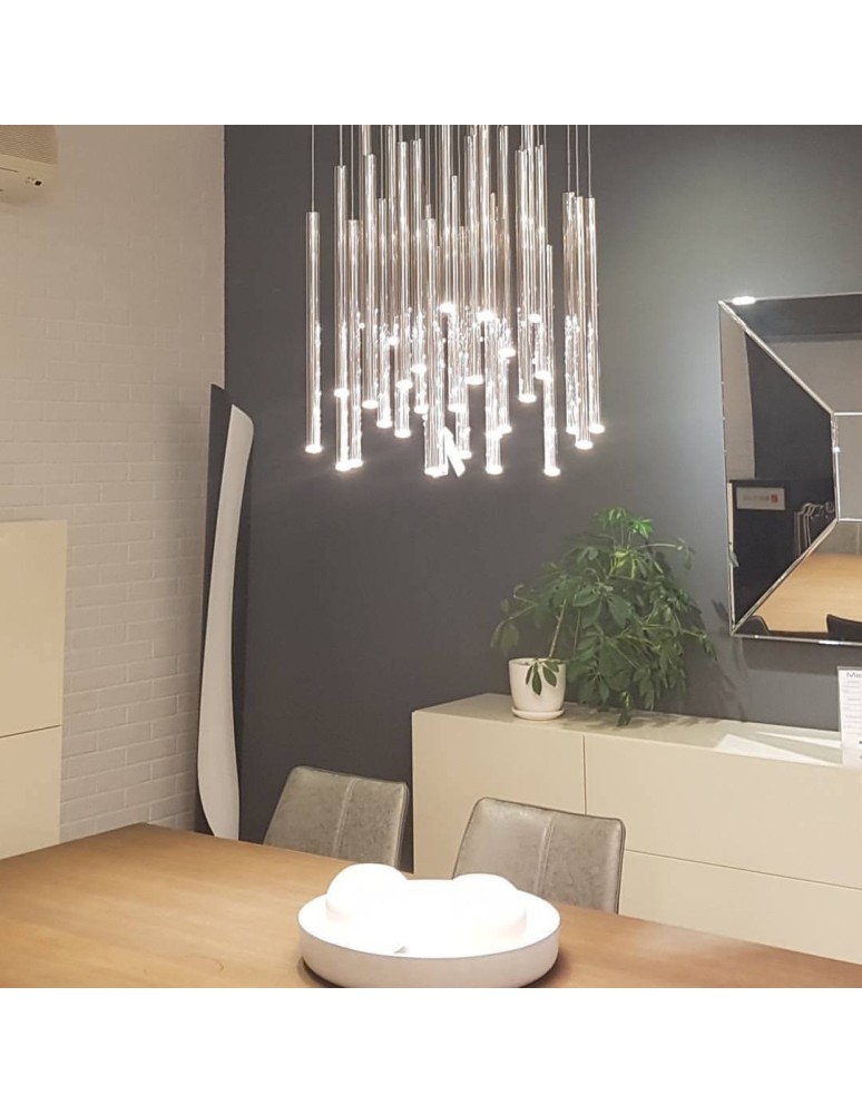 Maxlight Lampa Wisząca Organic 33X1 Chrom Ściemnialna P0175D