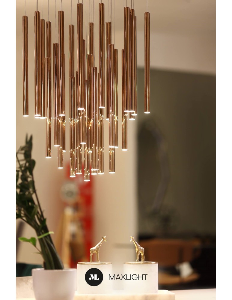 Lampy wiszące sople - Maxlight Lampa Wisząca Organic 33X1 Miedź Ściemnialna P0174D - produkt kolory-swiatla.pl 2