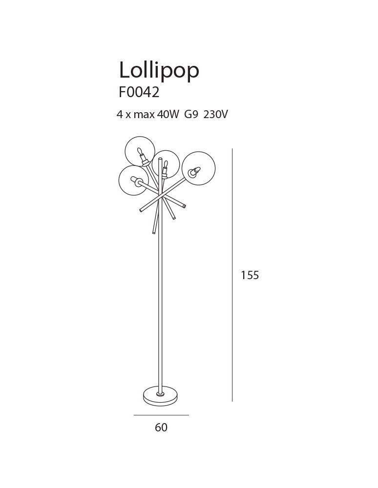 Maxlight Lampa Podłogowa Lollipop F0042