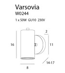 Kinkiety tuby - Maxlight Kinkiet Varsovia Krótki W0244 - product 2