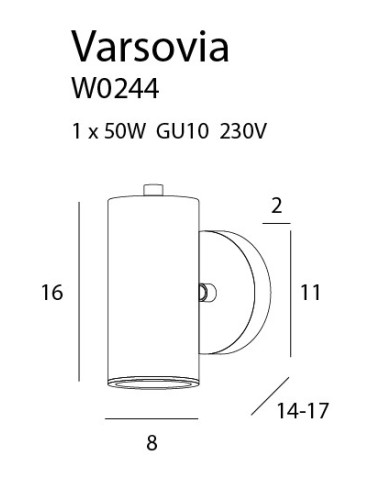 Maxlight Kinkiet Varsovia Krótki W0244 - produkt 2