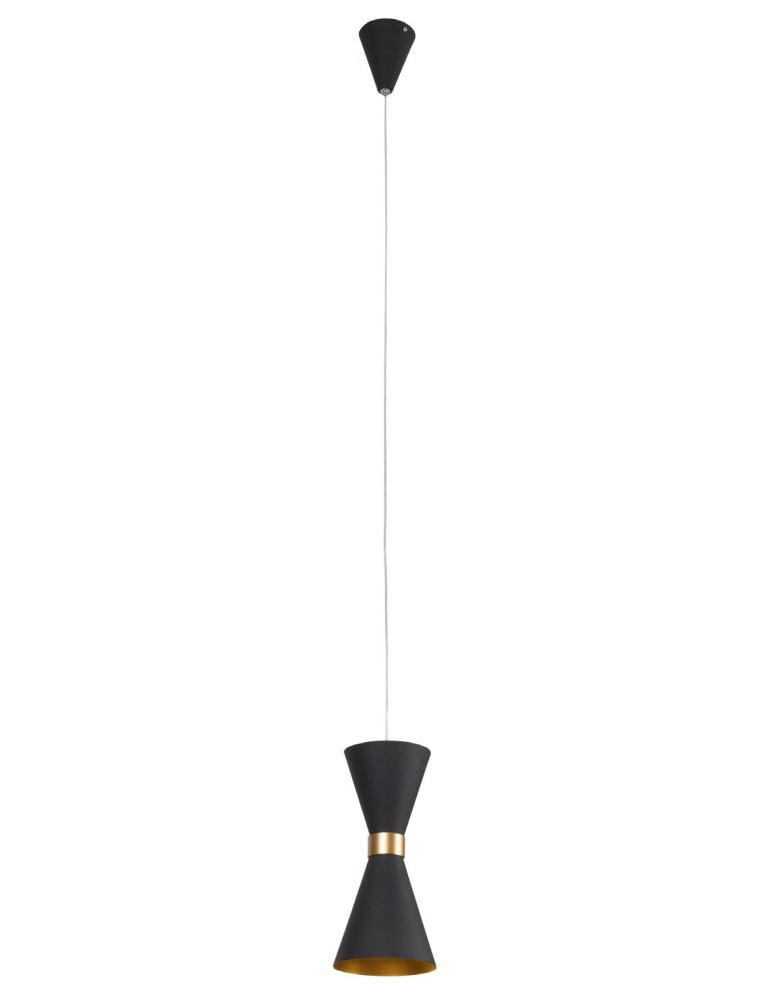 Lampy wiszące - Maxlight Cornet Wisząca LED 5W 300lm 3000K Czarny/złoty P0330 - produkt kolory-swiatla.pl 1