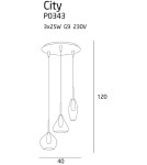 Lampy wiszące - Maxlight City wisząca 3L P0343 - produkt 3