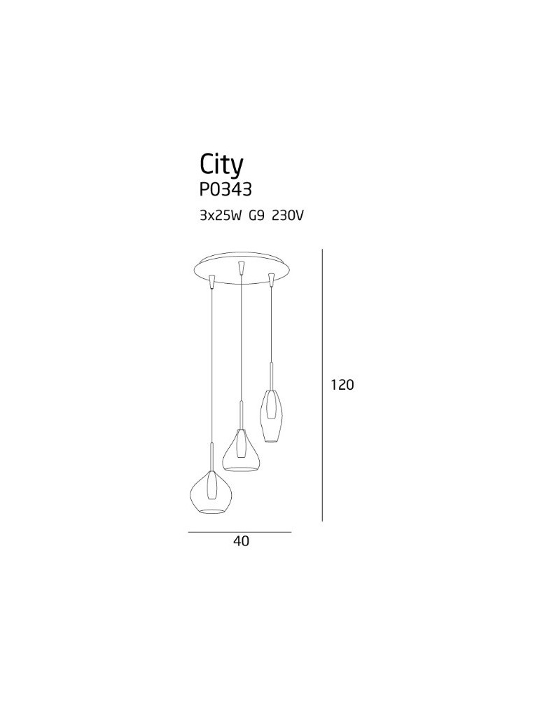 Lampy wiszące - Maxlight City wisząca 3L P0343 - produkt kolory-swiatla.pl 3