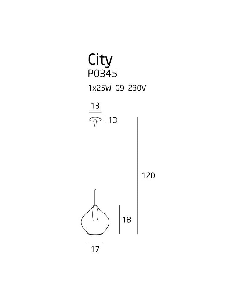 Lampy wiszące - Maxlight City wisząca 1 L P0345 - product kolory-swiatla.pl 3