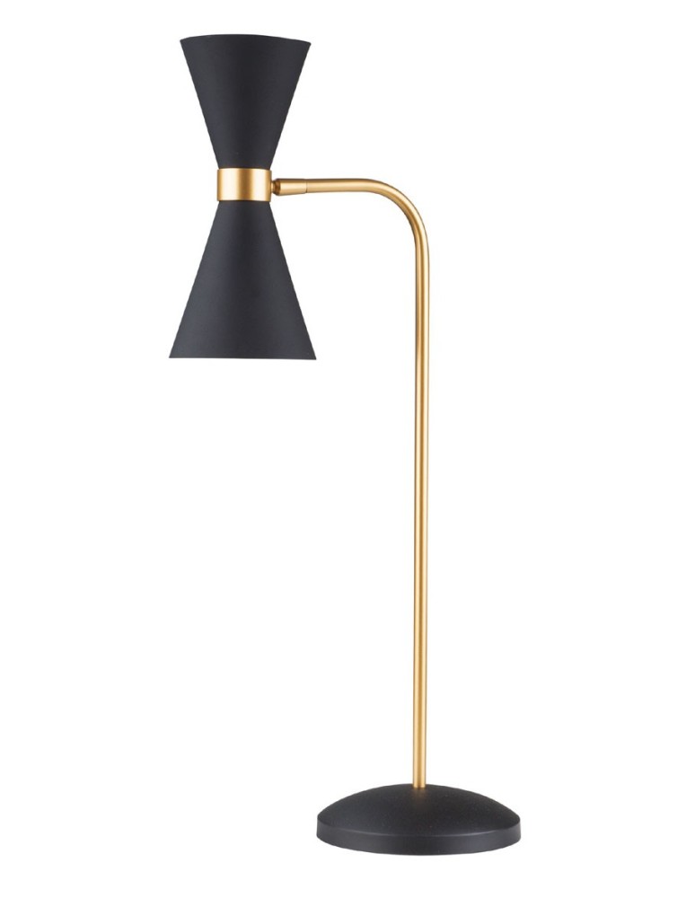 Lampy stołowe LED - Maxlight Cornet LED 2x5W 550LM 3000K biurkowa czarny/złoty T0039 - produkt kolory-swiatla.pl 1