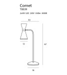 Lampy stołowe LED - Maxlight Cornet LED 2x5W 550LM 3000K biurkowa czarny/złoty T0039 - product 4