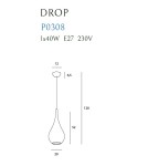 Lampy wiszące - Maxlight Drop Wisząca Złota 20cm 1xE27 P0308 - produkt 4