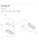 Reflektory LEDowe - Maxlight Lampa Sufitowa Marvel Czarny C0150 - product 3