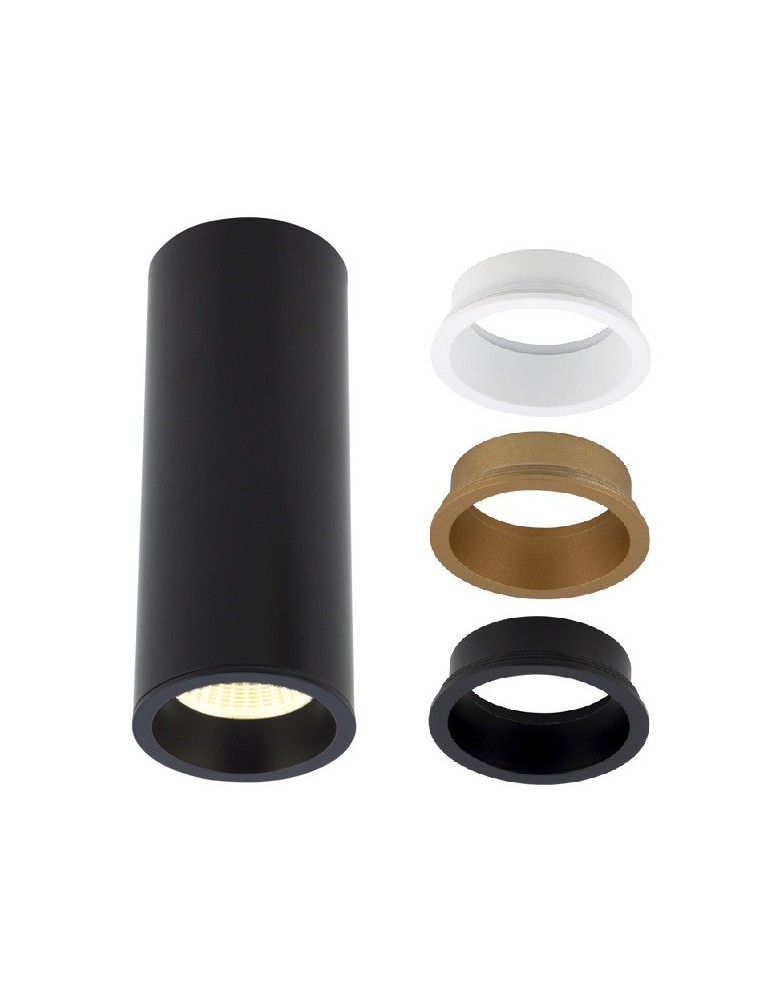 Oprawy sufitowe LEDowe - Maxlight Lampa Sufitowa Long Czarny 7W C0154 - produkt kolory-swiatla.pl 5