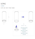 Oprawy sufitowe LEDowe - Maxlight Lampa Sufitowa Long Biały 7W C0153 - produkt 8