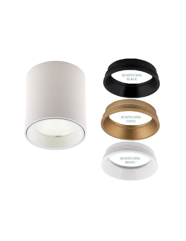 Oprawy sufitowe LEDowe - Maxlight Lampa Sufitowa Tub Okrągły Biały+ Pierścień Ozdobny Biały RC0155/C0156 White C0155 - produkt kolory-swiatla.pl 1