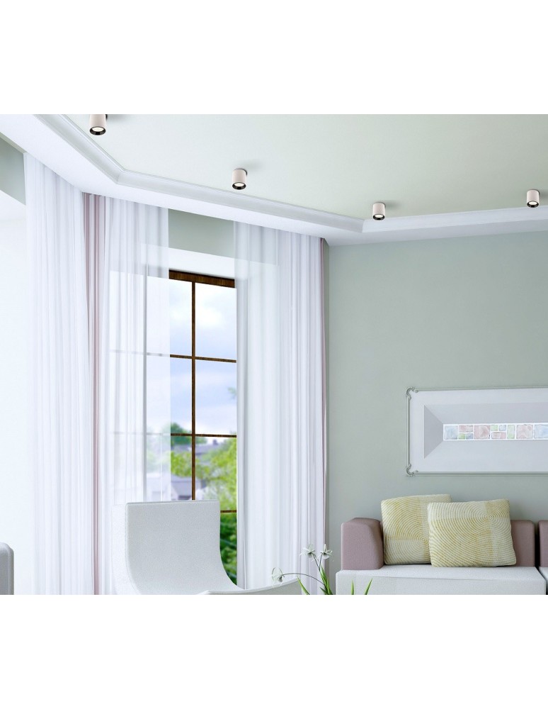 Maxlight Lampa Sufitowa Tub Okrągły Biały+ Pierścień Ozdobny Biały RC0155/C0156 White C0155