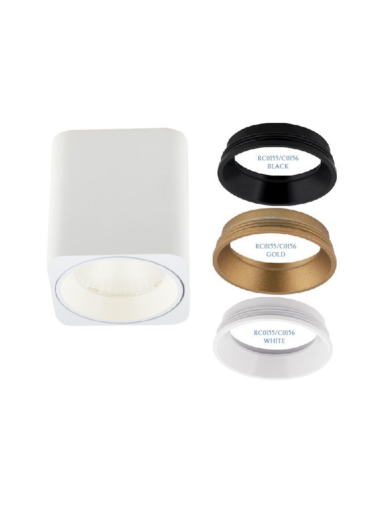Oprawy sufitowe LEDowe - Maxlight Lampa Sufitowa Tub Kwadrat Biały+ Pierścień Ozdobny Biały RC0155/C0156 White C0156 - produkt kolory-swiatla.pl 1