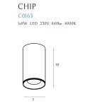 Oprawy sufitowe LEDowe - Maxlight Lampa Sufitowa Chip Czarny 4000K 8W C0163 - product 8