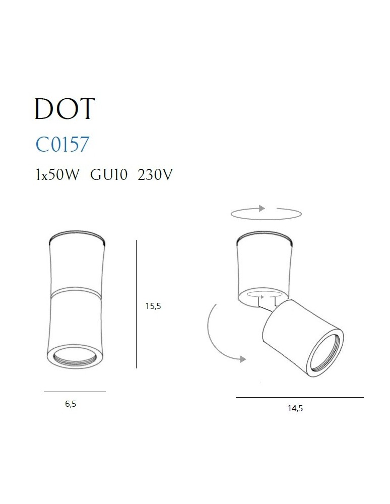 Maxlight Dot 6,5cm 1xGU10 Czarny C0157