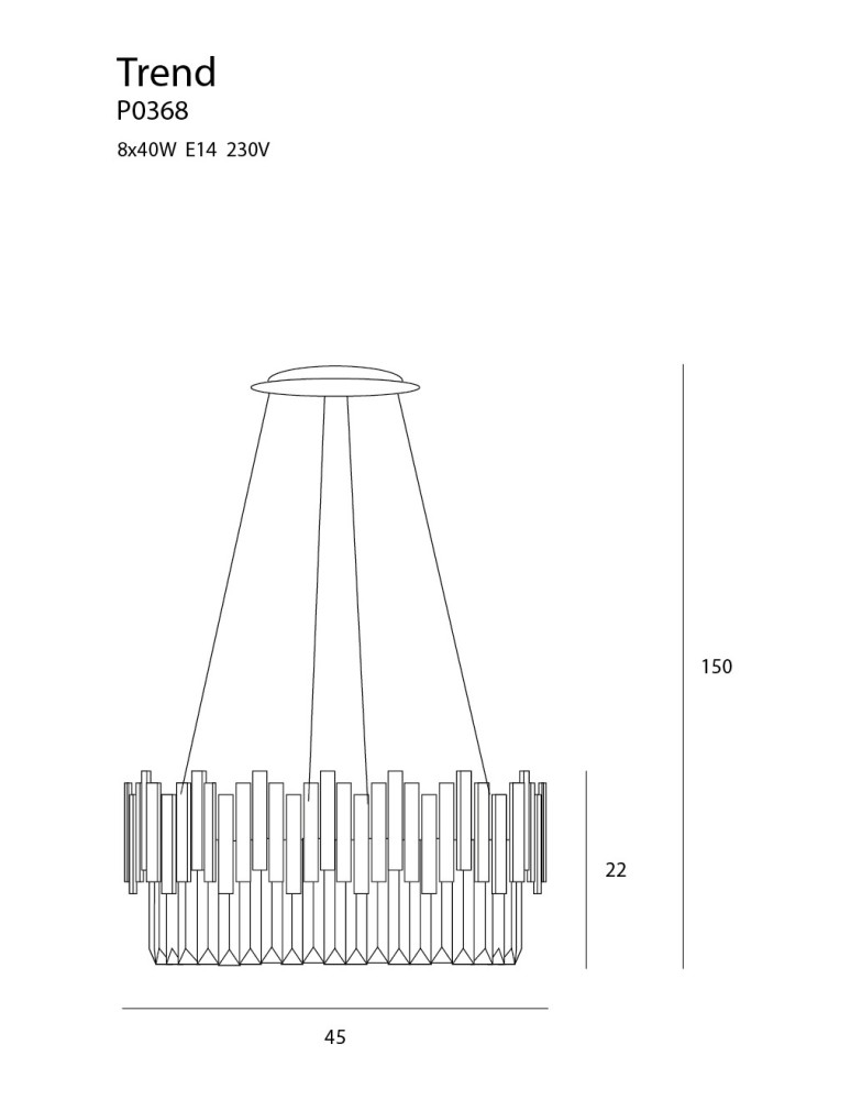 Maxlight Lampa Wisząca Trend 45Cm P0368
