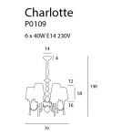 Żyrandole nowoczesne - Maxlight Lampa Wisząca Charlotte 70 cm P0109 - produkt 4