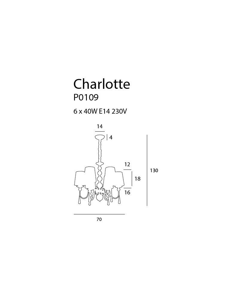 Maxlight Lampa Wisząca Charlotte 70 cm P0109